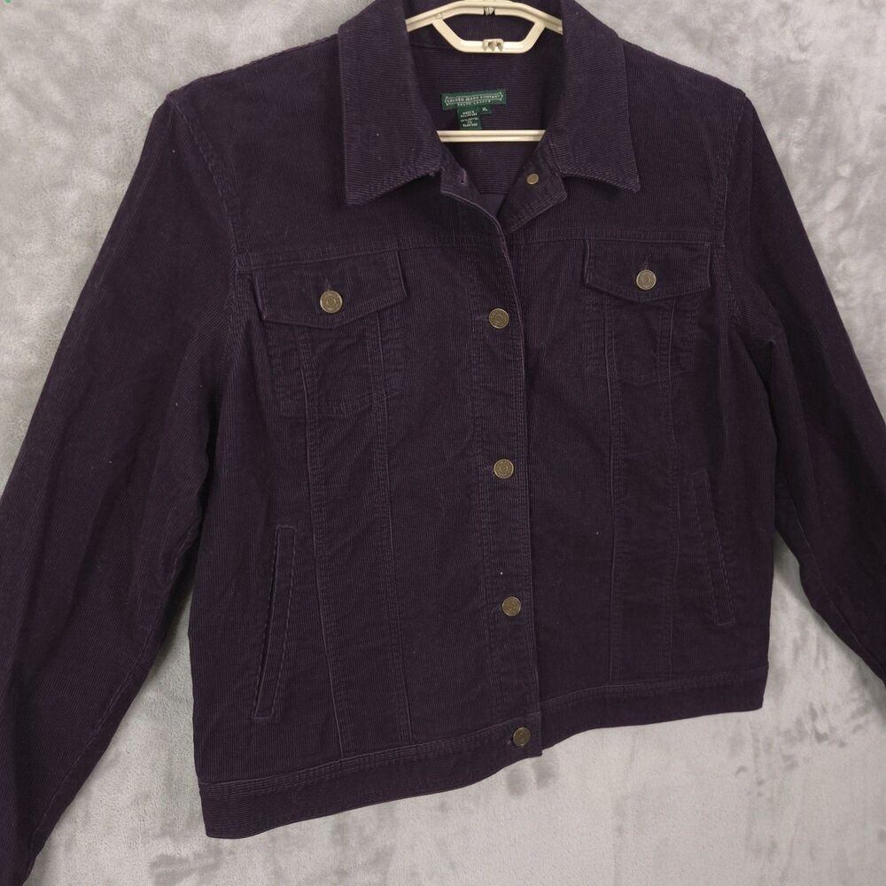 Vintage Lauren Jeans Company Corduroy Trucker Jacket Women Purple XL Y2K Retro - Picture 10 of 13